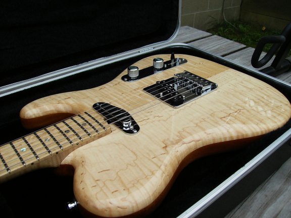 Top of Jaros guitar showing hardware